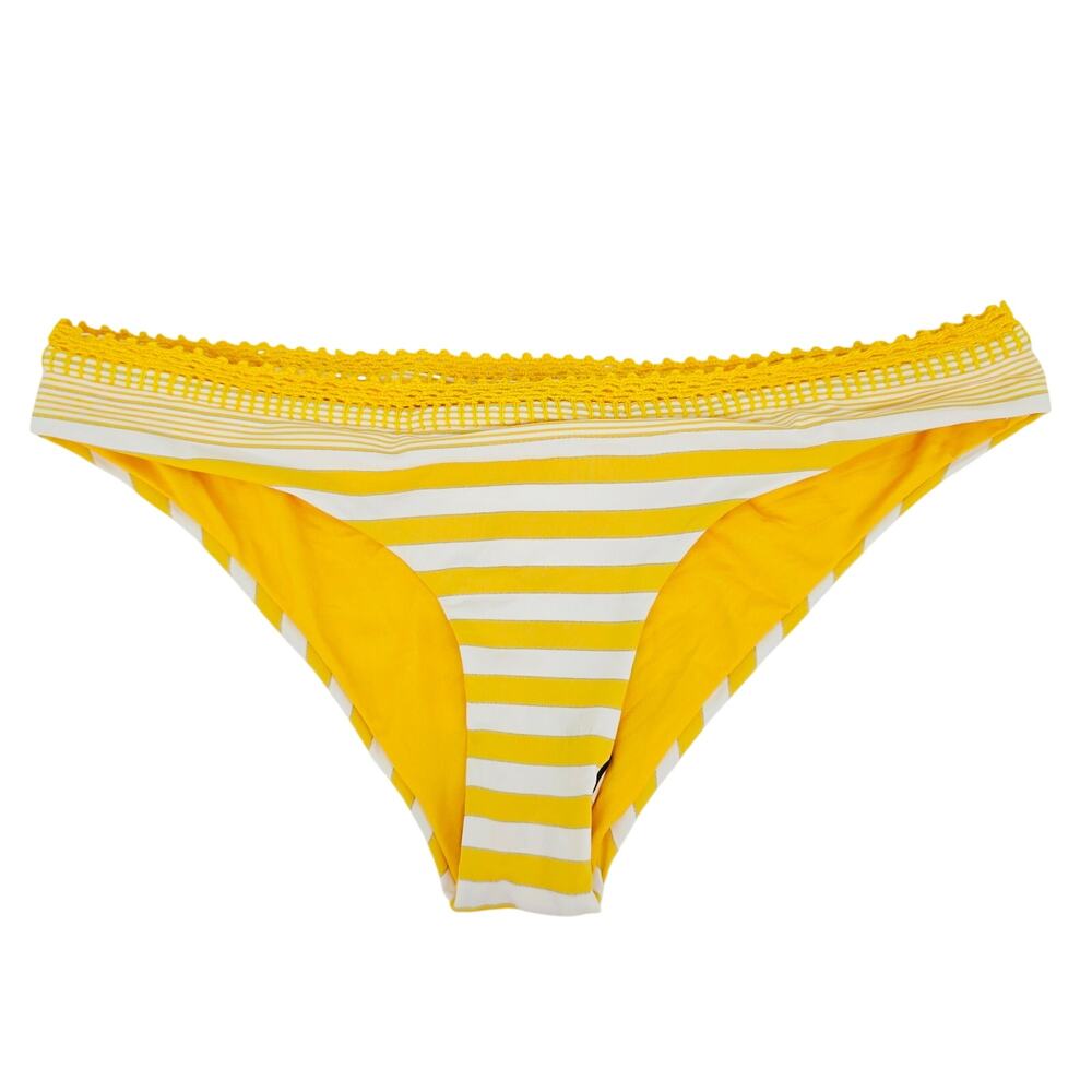 Agua Bendita Zoe Palette Sunny Striped Bikini Bottom Yellow L New